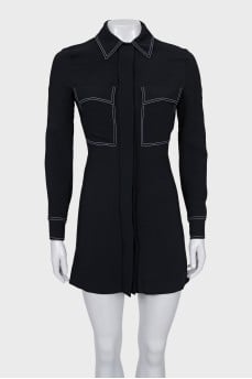 Dress with contrast stitching