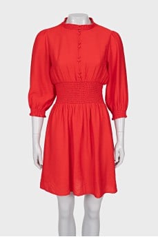 Dress with buttons and elastic waist