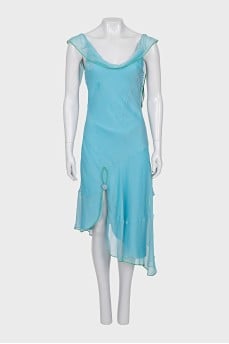Vintage silk dress with buttons on the side