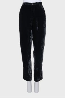 Men's black velour trousers