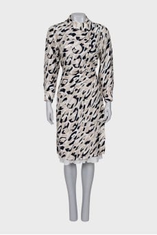 Silk Wrap Dress with Print