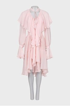 Dress with frills decorated with tassels