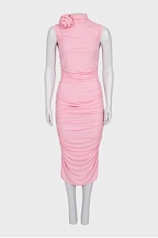 Pink dress with draping
