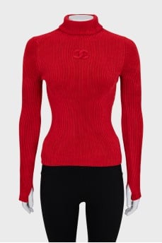 Turtleneck sweater with brand logo