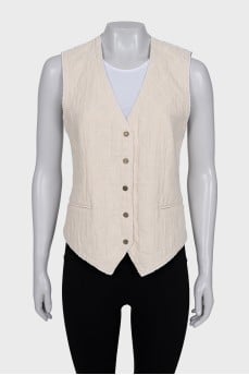 Beige vest with buttons