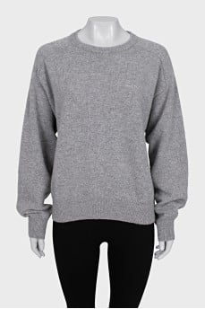 Grey wool and cashmere sweater