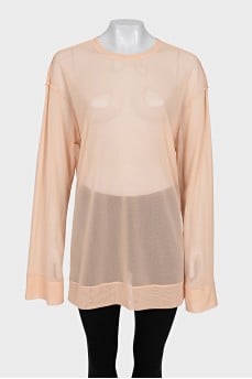 Orange mesh long sleeve