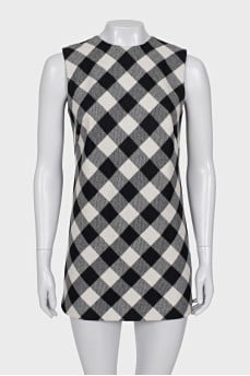 Checkered mini dress