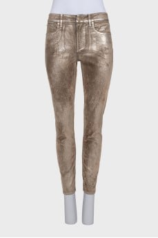 Shiny tapered fit jeans