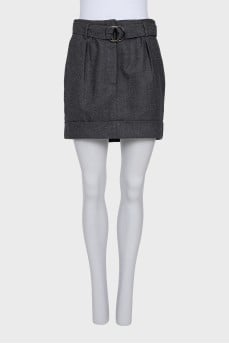Gray skirt with belt