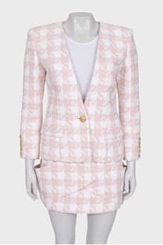 Two-tone skirt suit