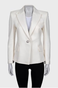 White jacket with silver button