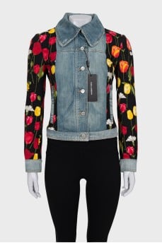 Floral Print Combination Jacket
