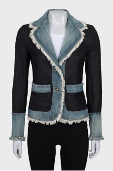 Jacket with denim insert