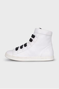 White embossed velcro sneakers