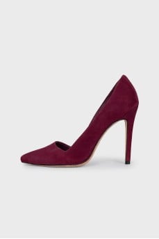 Suede heeled pumps