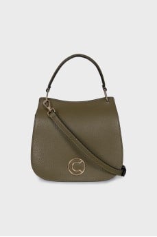 Green bag with golden logo