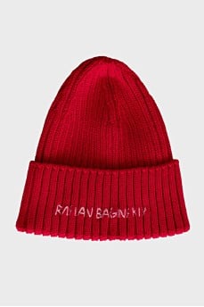 Hat with embroidered logo
