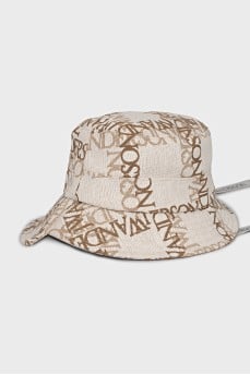 Panama hat with ties in signature print