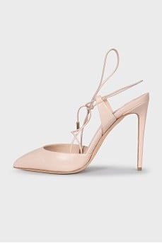 Pink lace up shoes