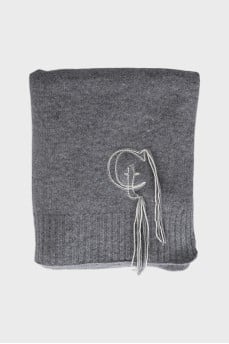 Gray cashmere scarf