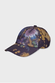 Purple cap with floral print