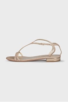 Shiny gold sandals