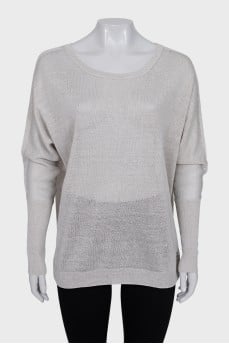 Knitted jumper made of linen and silk
