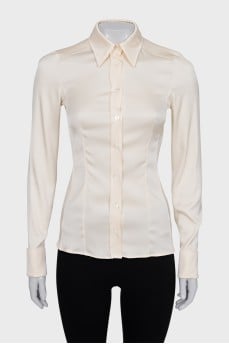 Fitted silk shirt with cufflinks