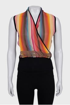 Tapered striped top
