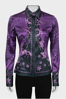 Purple silk shirt