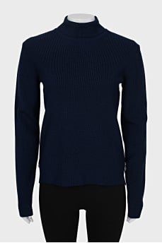 Blue sweater with zippers