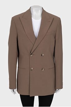 Double-breasted straight-cut jacket