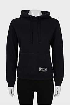 Hoodie with brand logo