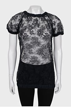 Black lace blouse