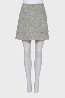 Straight cut skirt with patch pockets