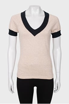 Beige straight cut t-shirt