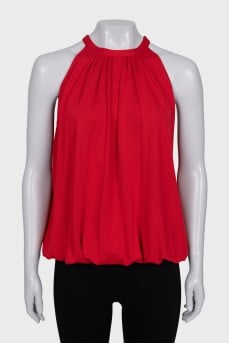 Red off shoulder tank top