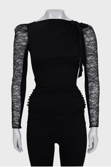 Wool jumper with bow