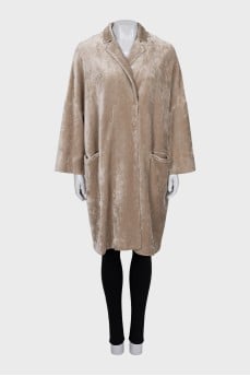 Velvet cardigan with buttons