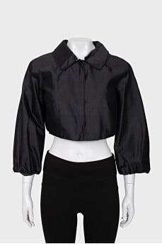 Cropped silk jacket
