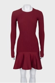 Red ribbed dress
