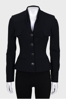 Fitted jacket with branded buttons
