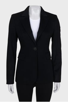 Cashmere coat with button