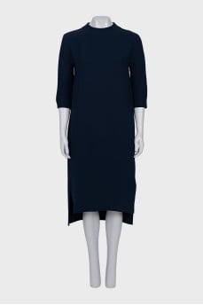 Blue straight cut maxi dress
