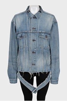 Denim jacket with brand logo