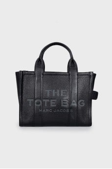Black leather tote
