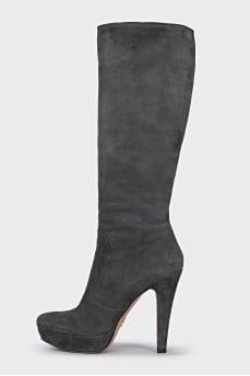 Grey suede boots