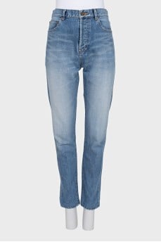 Mid-rise jeans with embroidered logo