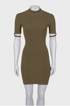 Bodycon dress with stand-up collar